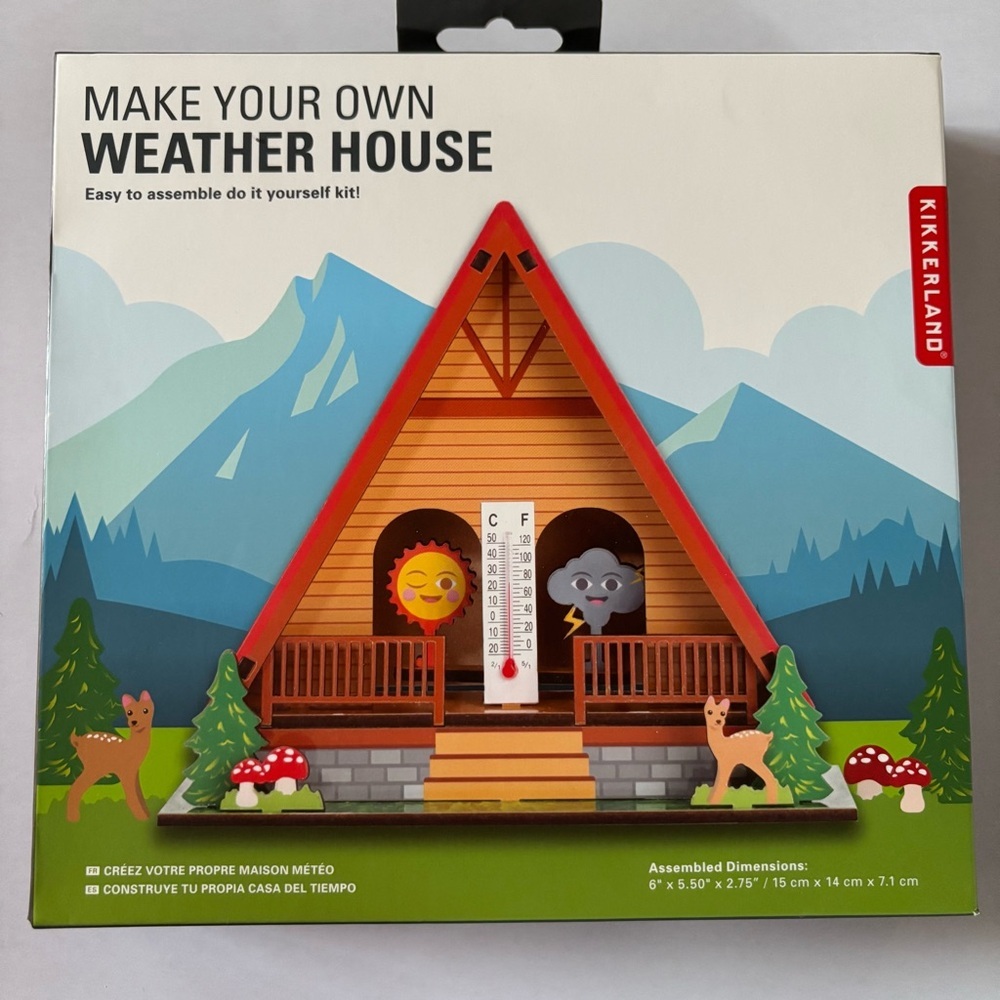 Kikkerland Weather House Kit Diy Hygrometer Weather Station Science Stem Toy